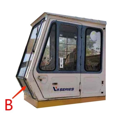 Kính chắn gió máy xúc 755mm 310mm Thay thế kính cường lực phía trước