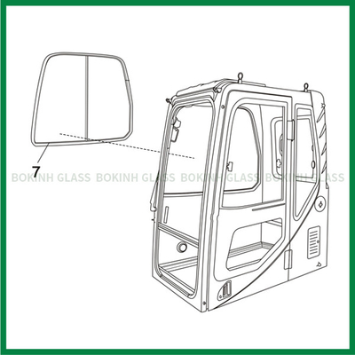 VOLVO CASE Kính chắn gió tùy chỉnh Kính chắn gió KATO Mini Digger Thay thế kính
