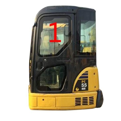 KOMATSU PC55MR Kính cabin Vị trí bên trái Kính lớn SỐ 1, dày 5mm cường lực