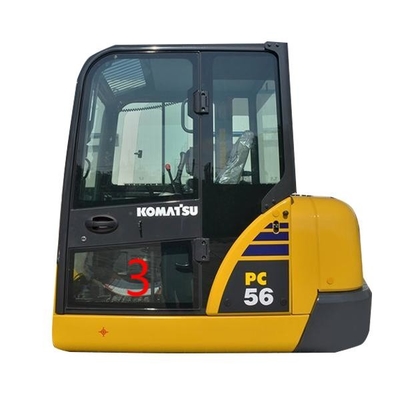 OEM KOMATSU PC6-7 PC56 Cab Kính cửa trái Vị trí dưới Số 3 Thay thế cửa sổ