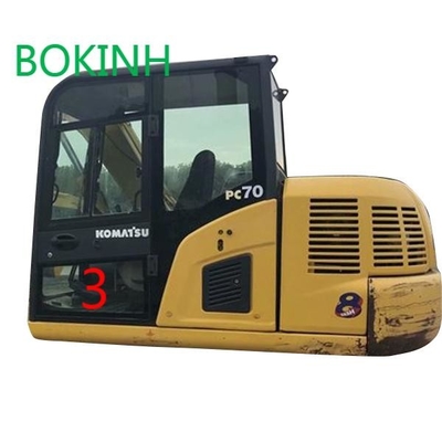 PC70-8 KOMATSU Cab Kính OEM Cửa trái Vị trí dưới Số 3 Thay thế cửa sổ Digger