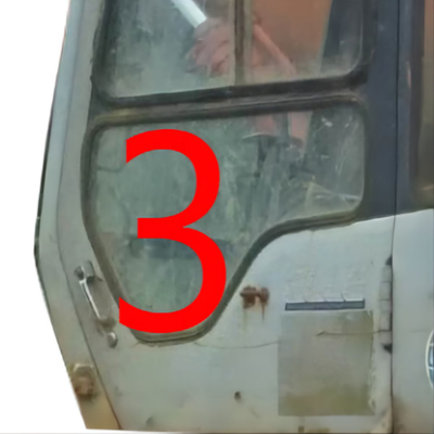 4457176 Máy xúc HITACHI Cabin kính Cửa sổ Cửa trái Vị trí dưới Kính cường lực SỐ 3