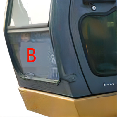 Thay thế kính trước máy xúc màu xanh lá cây trắng 10 lỗ Kính cabin cho thợ đào