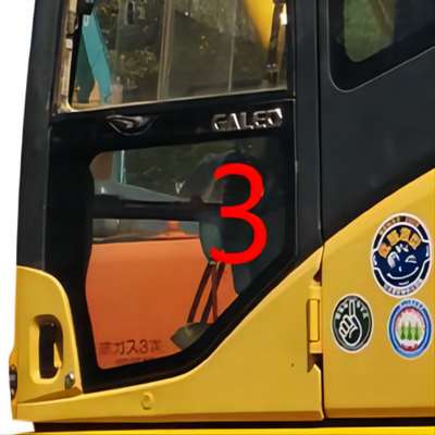 OEM KOMATSU Cab Glass Cửa trái Vị trí dưới Số 3 Thay thế cửa sổ Digger