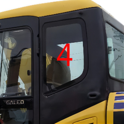 Máy xúc chịu nhiệt độ Cửa sổ Cabin kính Mặt sau Vị trí bên trái SỐ 4
