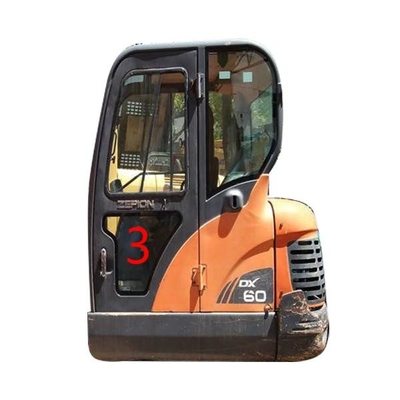 DOOSAN Mini Digger Thay thế kính RoHS Cửa trái Vị trí phía dưới SỐ 3