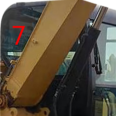 Cửa sổ bên phải CATERPILLAR Cab Glass White Digger Thay thế cửa sổ