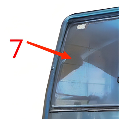 Bên phải Cửa sổ Máy xúc KOBELCO Kính màu xanh lá cây Vị trí số 7