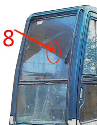 KOBELCO Bên phải Máy xúc Kính cabin Kính chắn gió 5mm Kính cường lực Vị trí số 8