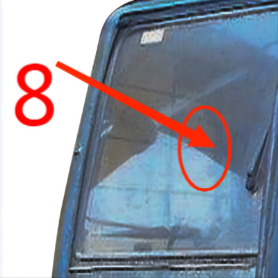 KOBELCO Bên phải Máy xúc Kính cabin Kính chắn gió 5mm Kính cường lực Vị trí số 8