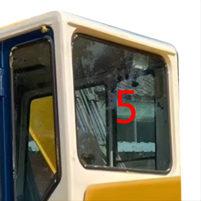 Máy xúc kính cabin KOMATSU chống uốn cong Thay thế cửa sổ mặt sau