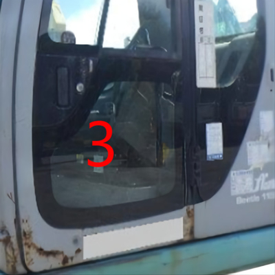 Kính máy xúc OEM KOBELCO Cửa trái Vị trí dưới Số 3 Thay thế kính chắn gió màu xanh lá cây