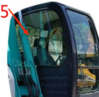 Kính máy xúc KOBELCO chống cong Màu xanh lá cây Mặt sau Vị trí số 5