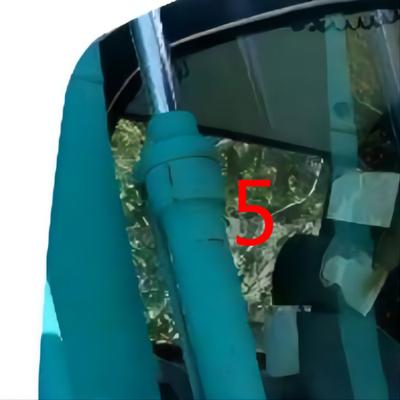 Kính máy xúc KOBELCO chống cong Màu xanh lá cây Mặt sau Vị trí số 5