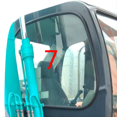 Mặt phải Kính chắn gió KOBELCO Tùy chỉnh Kính chắn gió Kính máy xúc mini màu xanh lá cây