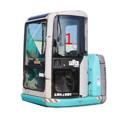 Cường độ va đập cao Kính máy xúc KOBELCO dày 5mm Cửa trái lên Vị trí số 1
