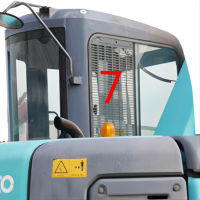 Vị trí bên phải Số 7 KOBELCO Kính chắn gió bằng kính máy xúc