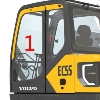 EC55 VOLVO Kính chắn gió Kính chắn gió Vị trí Cửa trái Số 1 Thay thế cửa sổ Digger