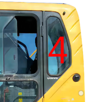 EC360B VOLVO Mini Digger Glass Thay thế Kính chắn gió Mặt sau bên trái Vị trí số 4