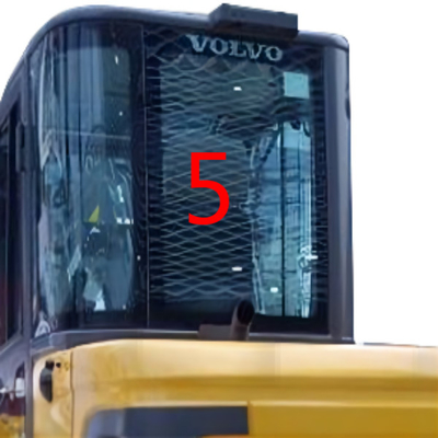 Thay thế kính máy xúc VOLVO EW60C Màu xanh lá cây Mặt sau SỐ 5 FCC