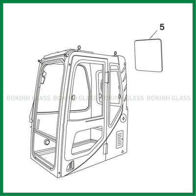 Kính chắn gió tùy chỉnh Bobcat Máy xúc BOKINH Vị trí mặt sau SỐ 5