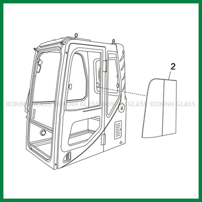 Kính chắn gió CAT Hyundai Kính cường lực Mặt trái Vị trí thẳng SỐ 2