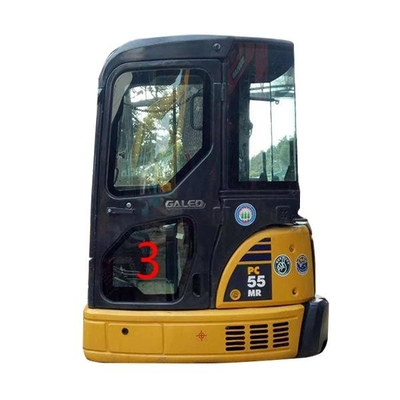 OEM KOMATSU PC55MR Kính cabin Cửa trái Vị trí dưới Số 3 Thay thế cửa sổ Digger