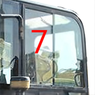 Thay thế cửa sổ máy xúc DOT KOMATSU PC55MR Vị trí bên phải số 7