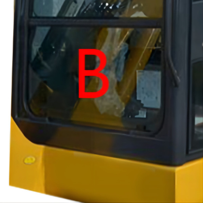 PC56-7 PC56 Mặt trước Máy xúc Komatsu Thay thế kính Vị trí cường lực.B Kính