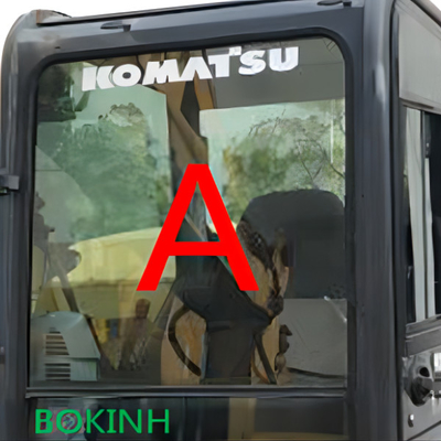 PC70-8 PC60-8 KOMATSU Cab Glass Kính chắn gió Kính cường lực phía trước