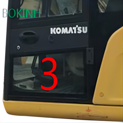 PC70-8 KOMATSU Cab Kính OEM Cửa trái Vị trí dưới Số 3 Thay thế cửa sổ Digger