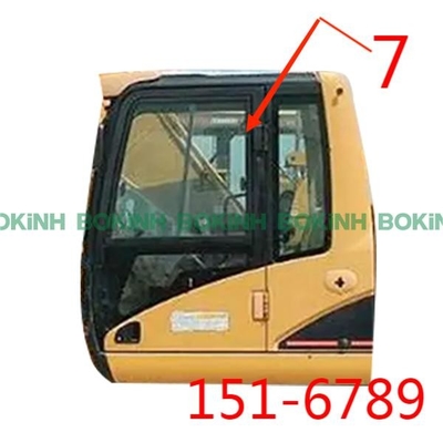 Chiều cao 1340mm Kính cabin CATERPILLAR 151-6789 Vị trí bên phải SỐ 7 Lớn